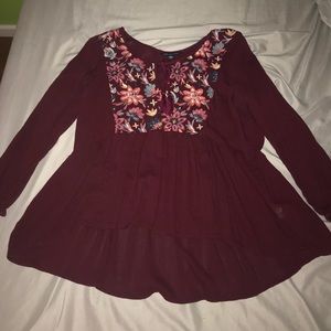 American Eagle Outfitters maroon shirt size L